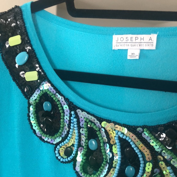 Joseph A. - XL Women's Top - Turquoise - Picture 5 of 8